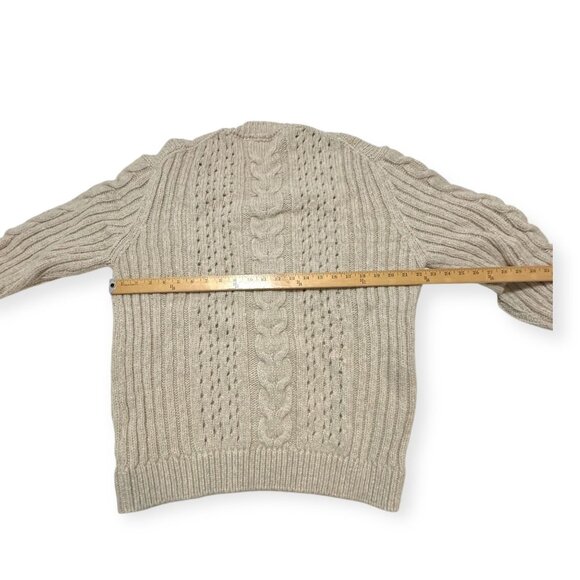 Nanushka Arwan Alpaca Cable Knit Sweater L Beige Cream Oversized - Picture 13 of 14